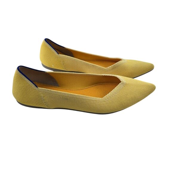Rothy's The Point Ballet Flats Womens 8.5 Sunshine Yellow Pointed Toe Washable - Picture 1 of 11